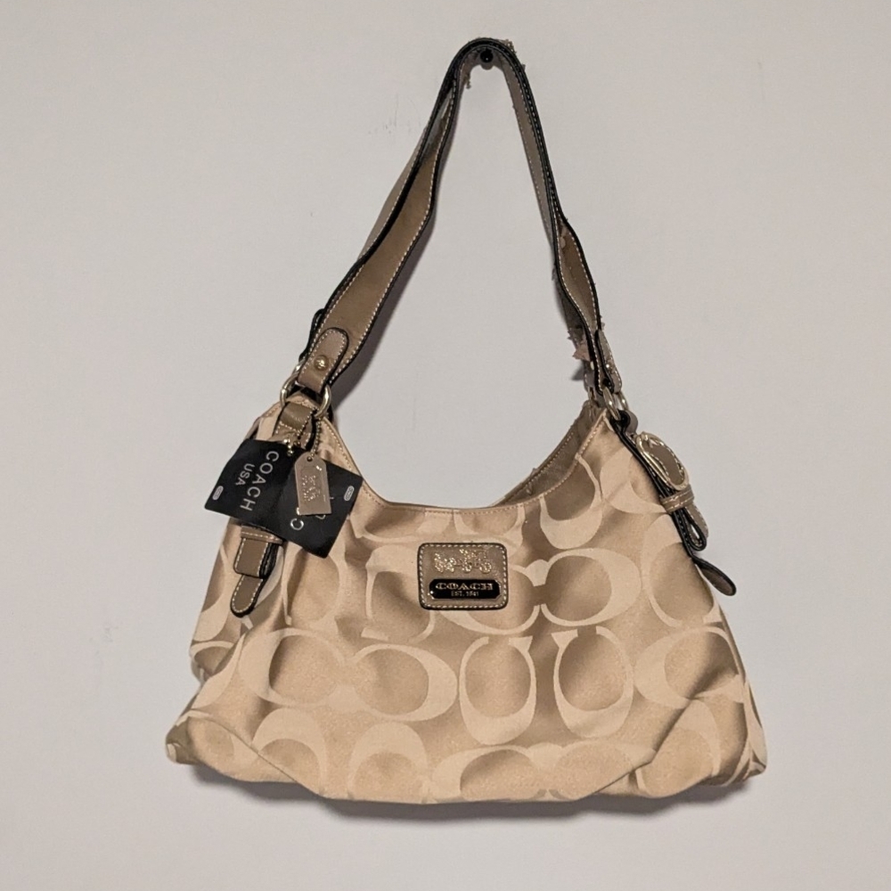 Coach Maggie Khaki Brown Gold Purse Bag